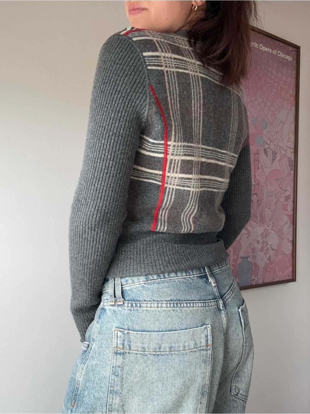 Vintage Rivamonti Wool Alpaca Silk Blend Plaid Cardigan – Made in Italy - Picture 11 of 11